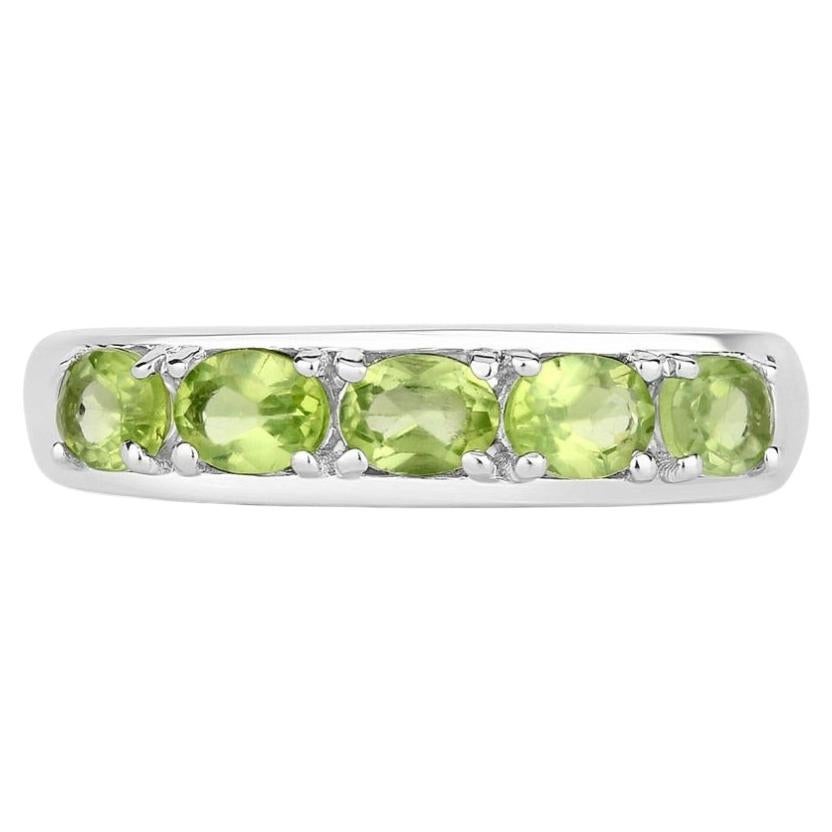 Peridot Ring 0.84 Carats Sterling Silver