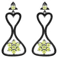 Peridot Earrings With Black Spinel 6.9 Carats Sterling Silver