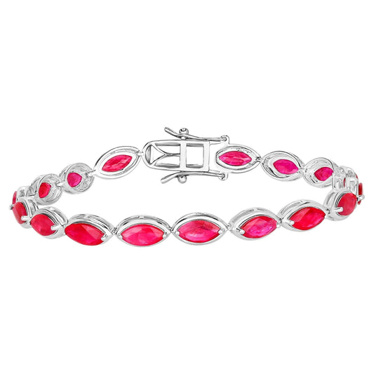 Ruby Bracelet 8.98 Carats 14K White Gold