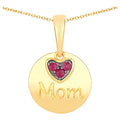 Ruby Mom Pendant 0.18 Carats Gold Plated Silver