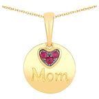 Ruby Mom Pendant 0.18 Carats Gold Plated Silver