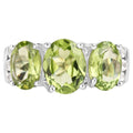 Peridot Ring With White Topaz 4.08 Carats Sterling Silver