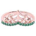 Emerald Spider Web Ring 0.24 Carats Gold Plated Silver