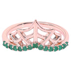 Emerald Spider Web Ring 0.24 Carats Gold Plated Silver