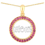 Ruby Mom Pendant 0.62 Carats Gold Plated Silver