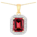 Rubellite Pendant With Diamonds 2.72 Carats 14K Yellow Gold