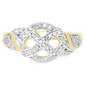 Diamond Infinity Ring 0.2 Carats Gold Plated Silver