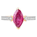 Ruby Ring With Diamonds 0.98 Carats 14K Yellow Gold