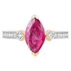 Ruby Ring With Diamonds 0.98 Carats 14K Yellow Gold