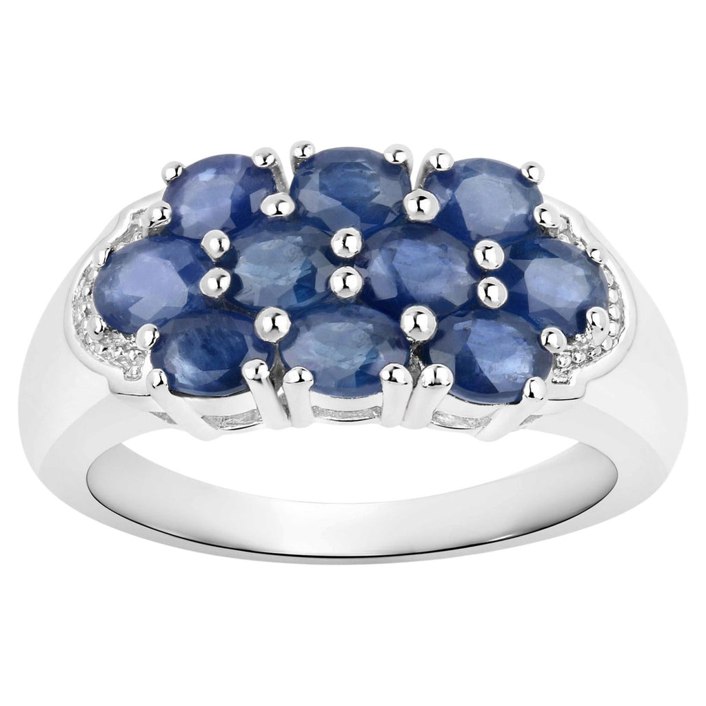 Blue Sapphire Ring 1.98 Carats Sterling Silver