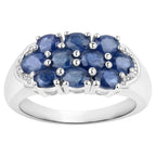 Blue Sapphire Ring 1.98 Carats Sterling Silver