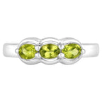 Peridot Ring 0.5 Carats Sterling Silver