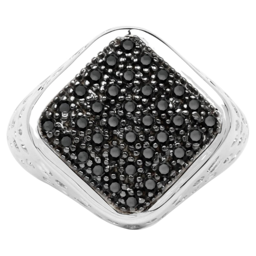 Black Diamond Ring 0.52 Carats Sterling Silver