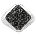 Black Diamond Ring 0.52 Carats Sterling Silver