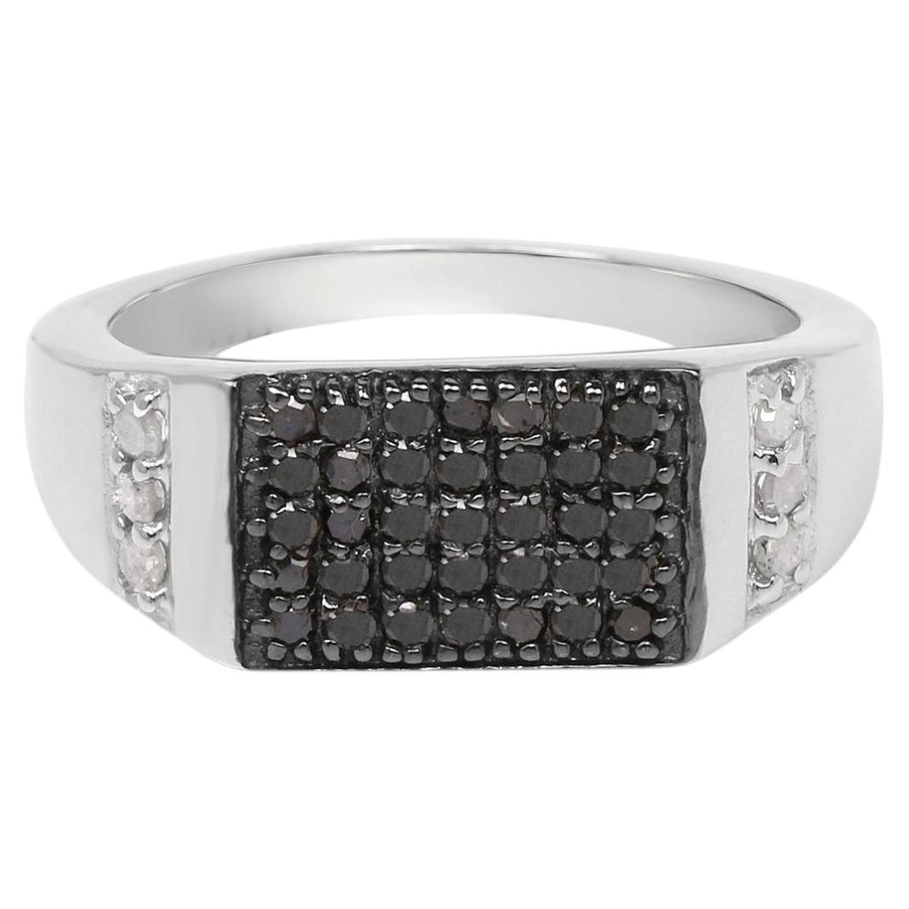 Multicolor Diamond Ring 0.52 Carats Sterling Silver