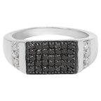 Multicolor Diamond Ring 0.52 Carats Sterling Silver