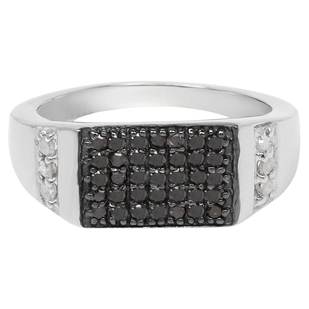 Multicolor Diamond Ring 0.52 Carats Sterling Silver