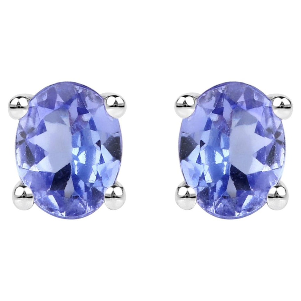 Tanzanite Stud Earrings 0.38 Carats Sterling Silver