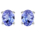Tanzanite Stud Earrings 0.38 Carats Sterling Silver