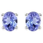 Tanzanite Stud Earrings 0.38 Carats Sterling Silver