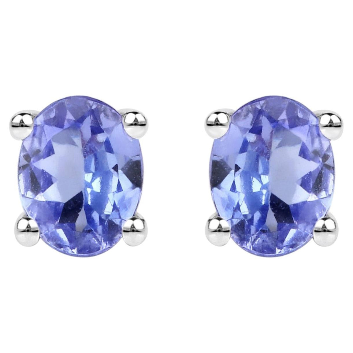 Tanzanite Stud Earrings 0.38 Carats Sterling Silver