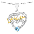 Multicolor Topaz Heart Pendant 0.39 Carats Sterling Silver