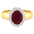 Ruby Ring With Diamonds 2.48 Carats 14K Yellow Gold