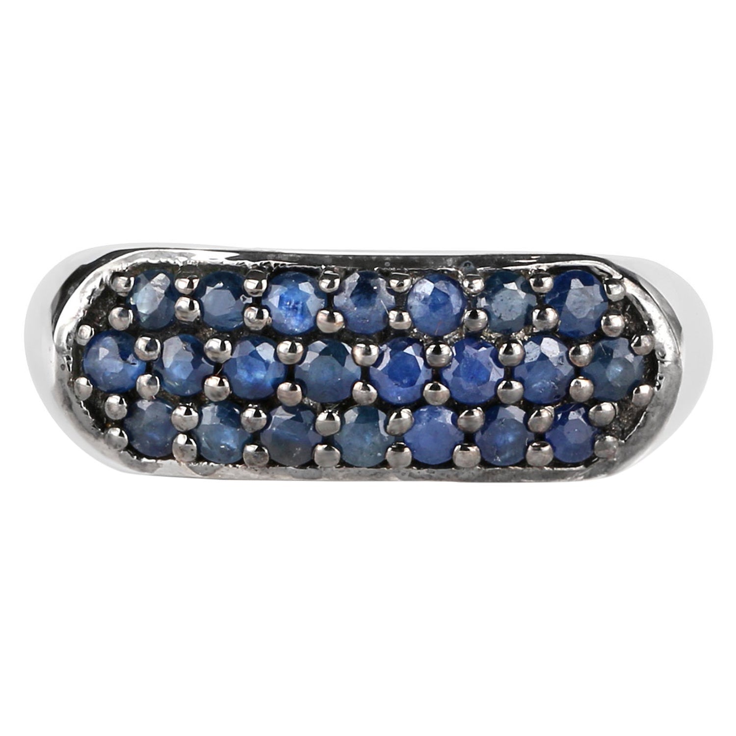 Blue Sapphire Ring 0.98 Carats Sterling Silver