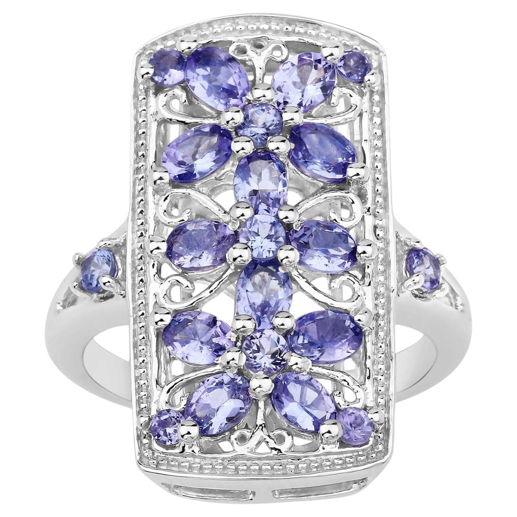 Tanzanite Ring 2.48 Carats Sterling Silver
