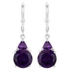 Amethyst Earrings 5.26 Carats Sterling Silver