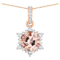 Morganite Pendant With Diamonds 1.69 Carats 14K Rose Gold