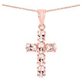 Morganite Cross Pendant 2.56 Carats Gold Plated Silver