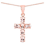 Morganite Cross Pendant 2.56 Carats Gold Plated Silver