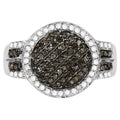 Multicolor Diamond Ring 0.42 Carats Sterling Silver