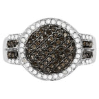 Multicolor Diamond Ring 0.42 Carats Sterling Silver