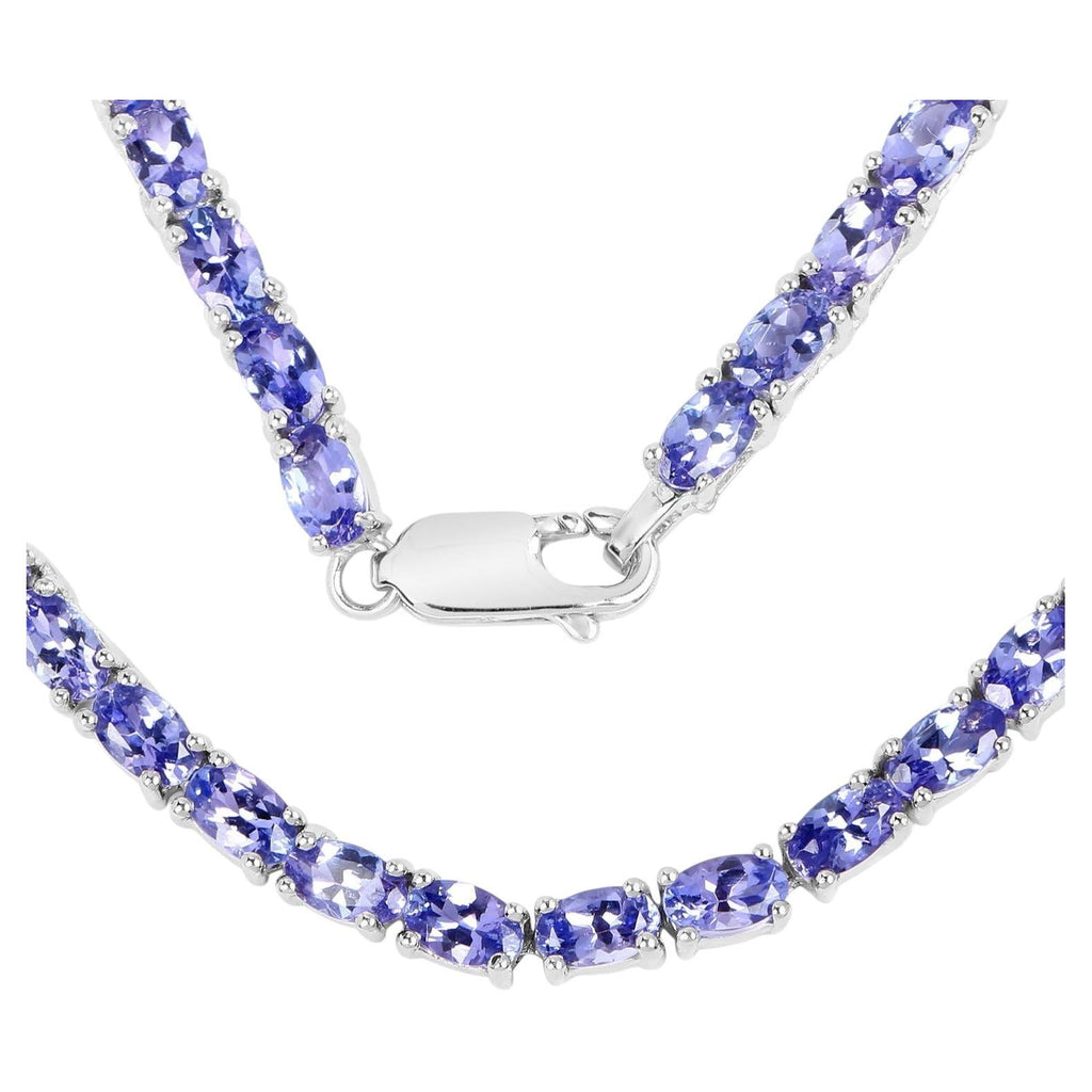 Tanzanite Necklace 21.4 Carats Sterling Silver