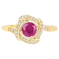 Ruby Ring With Diamonds 0.6 Carats 14K Yellow Gold