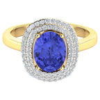 Tanzanite Ring With Diamonds 1.96 Carats 14K Yellow Gold
