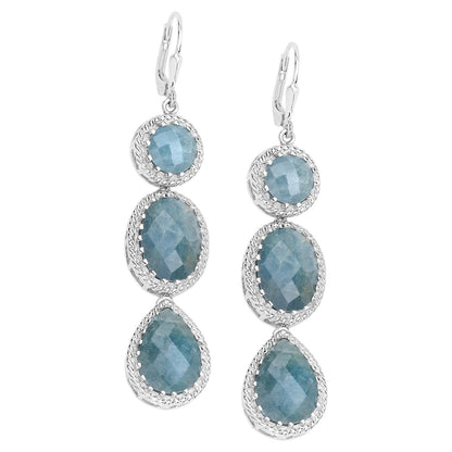 Aquamarine Earrings 23.9 Carats Sterling Silver