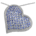 Tanzanite Heart Pendant 2.96 Carats Sterling Silver