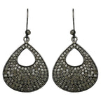 Diamond Cluster Earrings 3.14 Carats Sterling Silver