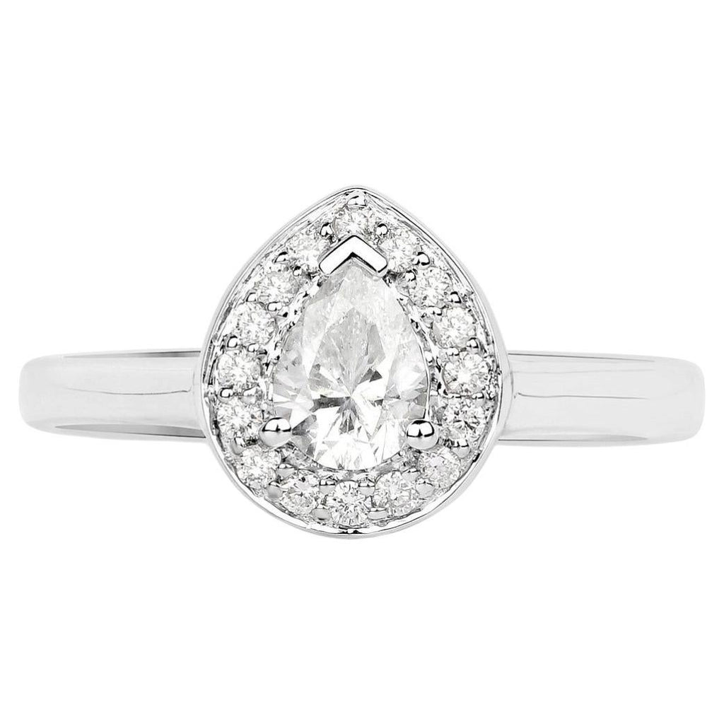 Diamond Ring 0.6 Carats 14K White Gold