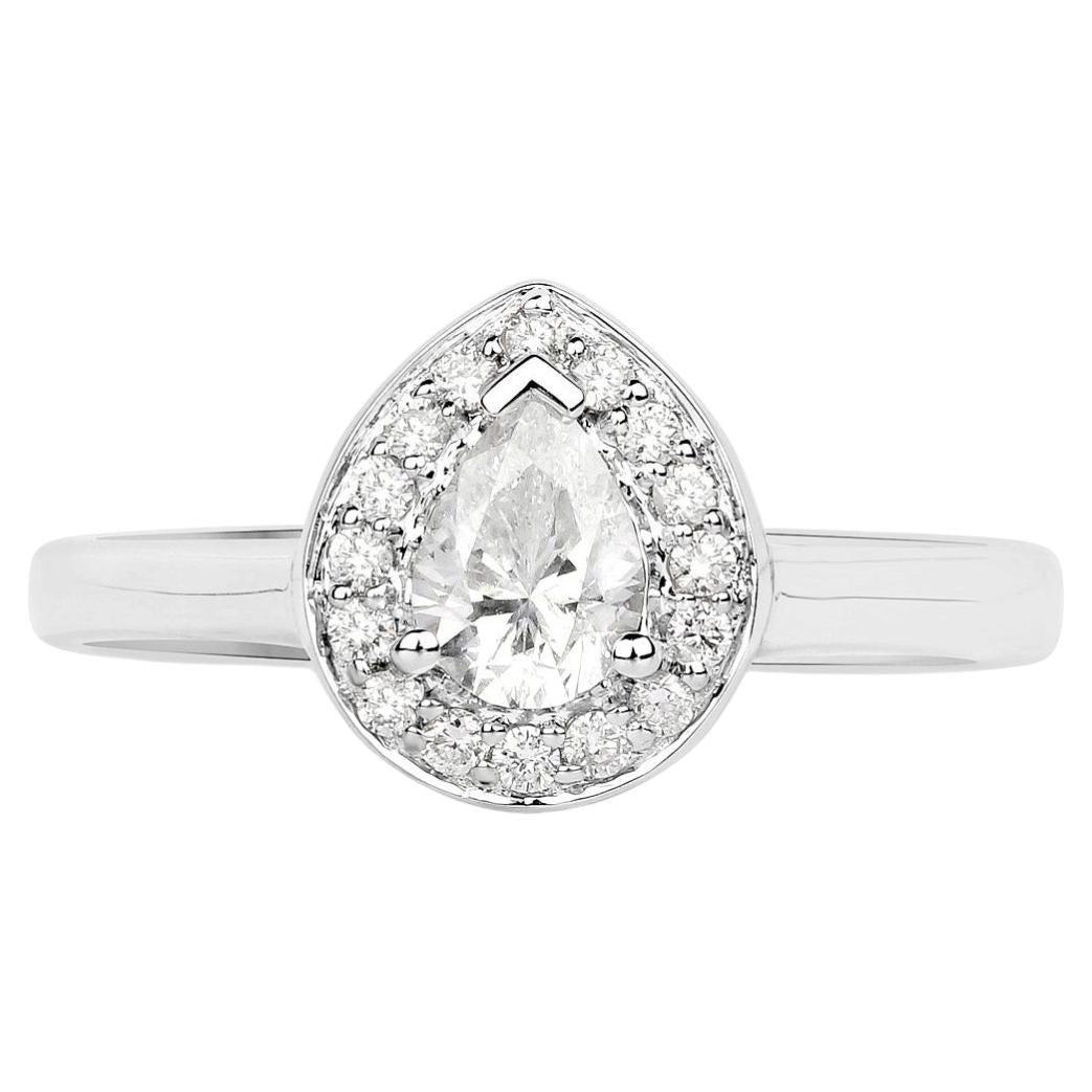 Diamond Ring 0.6 Carats 14K White Gold