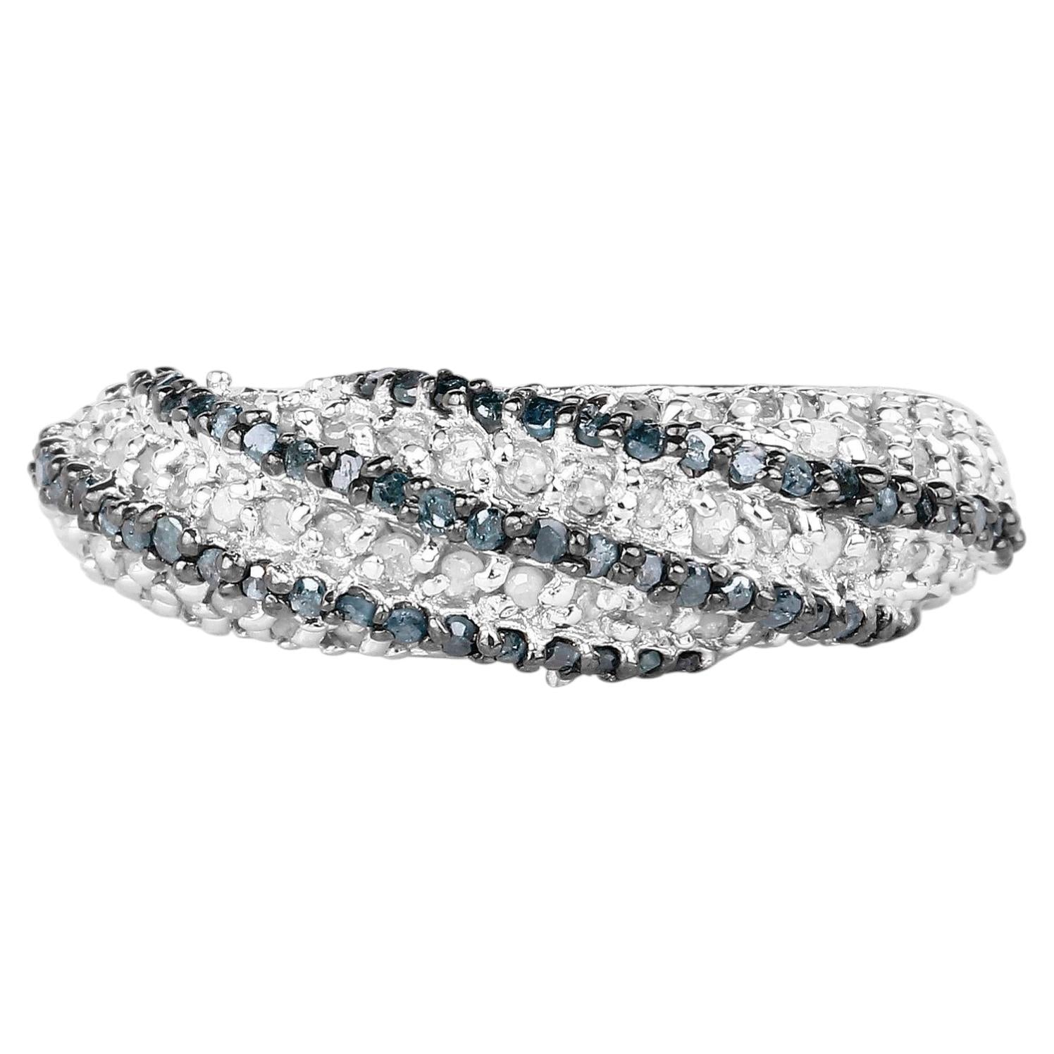 Multicolor Diamond Ring 1.22 Carats Sterling Silver