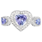 Tanzanite Ring With Diamonds 1.04 Carats Sterling Silver