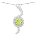 Peridot Snake Pendant 0.78 Carats Sterling Silver