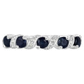 Blue Sapphire Ring With White Topaz 0.6 Carats Sterling Silver