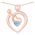 Swiss Blue Topaz Mom Pendant 0.26 Carats Gold Plated Silver