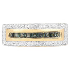 Green Sapphire Ring 1.06 Carats Gold Plated Silver