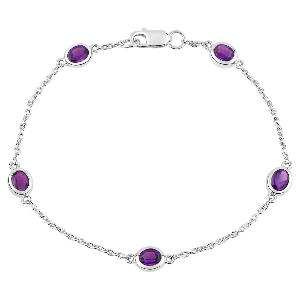 Amethyst Bracelet 1.68 Carats Sterling Silver